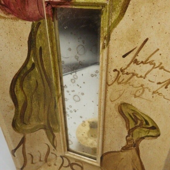 Tulipa Candle Sconce Mirror Portugal Wall Mount Distressed shabby Chic Cottage - Picture 8 of 11